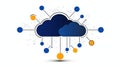 Abstract Cloud Computing Concept with Colorful Dots and Lines on White Background Royalty Free Stock Photo