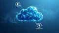 Abstract Cloud Computing Concept with Upload and Download Icons Royalty Free Stock Photo