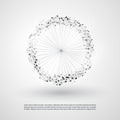 Abstract Cloud Computing and Global Network Connections Concept Design with Transparent Geometric Mesh, Wireframe Ring Royalty Free Stock Photo