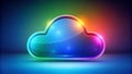 Abstract Cloud Computing Icon with Gradient Color AI Generated