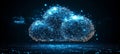 Abstract Cloud Computing Network Cloud Visualization of Data Storage, Network, and Technology Royalty Free Stock Photo