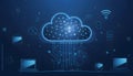 Abstract Cloud Computing Network Digital Technology Data Global Internet Secure Server Wireless Connection Modern