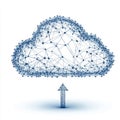 Abstract Cloud Computing Network Digital Upload Data Technology Modern Design Illustration web blue lines
