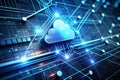 Abstract Cloud Computing Network Visualization Exploring the Seamless Connection Between Servers and Data Clouds Royalty Free Stock Photo