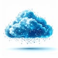 Abstract Cloud Computing Network on White Background Technology Concept Royalty Free Stock Photo