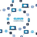 Internet of Things, Cloud Computing Design Concept with Connected Smart Devices, Icons Representing Various Services Royalty Free Stock Photo