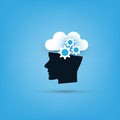 Machine Learning, Artificial Intelligence and Networks Design Concept with Cloud and Human Head Royalty Free Stock Photo