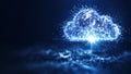 abstract cloud computing structure. The data transfer and storage concept consists of an interconnected structure of binary Royalty Free Stock Photo