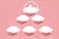 Abstract cloud computing technology,with binary code import and export data in cloud storage isolated on pink background,internet Royalty Free Stock Photo