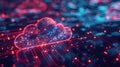 Abstract Cloud Computing Technology on Futuristic Background Royalty Free Stock Photo