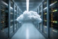 Abstract Cloud Computing Visualization in Server Room Royalty Free Stock Photo