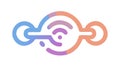 Abstract Cloud Connectivity Icon: Digital Network & Cloud Computing, vector design Generative AI Royalty Free Stock Photo