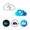 Abstract Cloud Data Synchronization Icon Illustration Royalty Free Stock Photo
