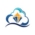 Abstract Cloud Diamond Logo Symbolizing Data Security, Innovation, and Technological Advancement Royalty Free Stock Photo