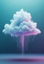 Abstract Cloud Formation With Digital Data Descending On Teal Royalty Free Stock Photo