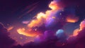 Generative AI, Starry Night Dreams: An Abstract Celestial Formation of Dark Clouds and Subtle Stars