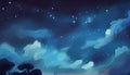 Generative AI, Starry Night Dreams: An Abstract Celestial Formation of Dark Clouds and Subtle Stars