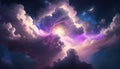 Generative AI, Starry Night Dreams: An Abstract Celestial Formation of Dark Clouds and Subtle Stars