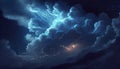 Generative AI, Starry Night Dreams: An Abstract Celestial Formation of Dark Clouds and Subtle Stars