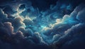 Generative AI, Starry Night Dreams: An Abstract Celestial Formation of Dark Clouds and Subtle Stars