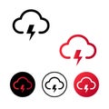 Abstract Cloud Lightning Icon Illustration Royalty Free Stock Photo