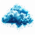 Abstract Cloud with Network Connection Points on White Background Royalty Free Stock Photo