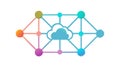 Abstract cloud network vector, dynamic data communication design. vector design Generative AI Royalty Free Stock Photo