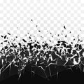 Abstract cloud of pieces and fragments after wall explosion. Shatter and destruction effect. Vector illustration on transparent Royalty Free Stock Photo