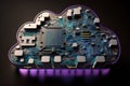 Abstract cloud storage computing, advanced artificial intelligence technology. Generative Ai