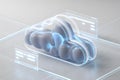 Abstract cloud storage network concept with digital interface Royalty Free Stock Photo