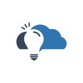 Abstract cloud technology logo vector with think bulb for intellegent sign and symbol concept illustration Royalty Free Stock Photo