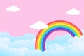 Abstract Clouds Cartoon on Rainbow with Sky Background Royalty Free Stock Photo