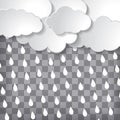 Abstract clouds with rain drops on grey chequered background Royalty Free Stock Photo