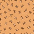 Abstract clove spice pattern on beige background. Vector endless testwork for fabric, paper and tile decoration.