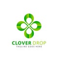 Abstract Clover Drop Company Logos Design Vector Illustration Template