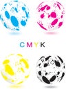 Abstract CMYK sphere