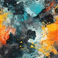 abstract coal color painting with grunge texture