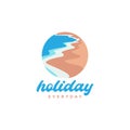 Abstract Coast beach day holiday logo design vector graphic symbol icon illustration creative idea Royalty Free Stock Photo