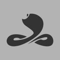 Abstract cobra symbol on gray backdrop