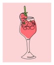 Abstract coctail illustration poster with summer colors. Royalty Free Stock Photo