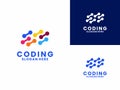 Abstract Coding logo design vector. Modern code logo design template