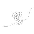 Abstract coffee bean drawing, coffee beans set continuous one line art Royalty Free Stock Photo