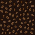 Abstract coffee beans pattern brown background