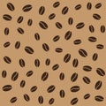 Abstract coffee beans pattern brown background