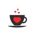 An abstract coffee cup heart shape love cafe icon concept Royalty Free Stock Photo