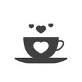 An abstract coffee cup heart shape love cafe icon concept Royalty Free Stock Photo