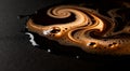 Abstract coffee foam patterns on dark background with high contrast and dramatic lighting Royalty Free Stock Photo