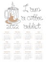 2022 abstract coffee mug ÃÂalendar design in A4 format Royalty Free Stock Photo