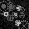 Abstract cogs - gears on black background Royalty Free Stock Photo