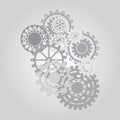 Abstract cogs - gears on grey background Royalty Free Stock Photo